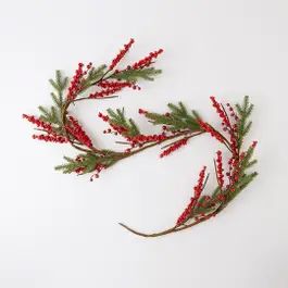 GARLAND_MR Berry Pine and Twig Garland / Red | Bed Bath N' Table