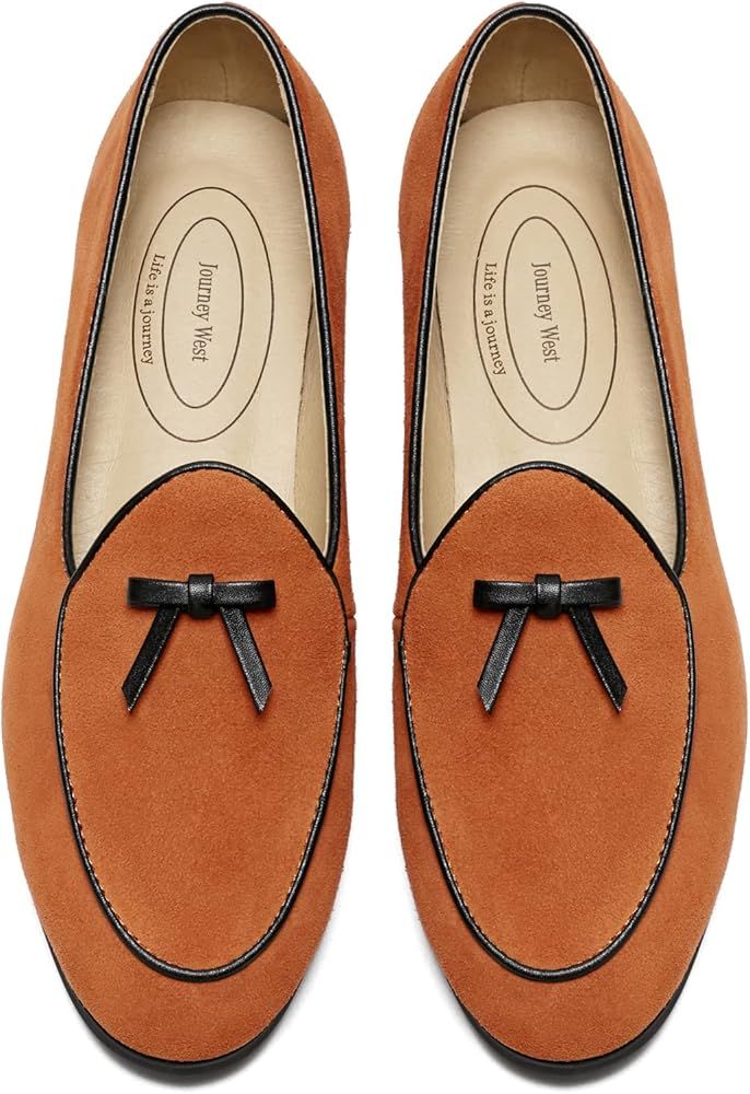 Journey West Suede Tassel Loafer for Women Slip-on Belgian Penny Loafers Shoes for Women in Many ... | Amazon (US)