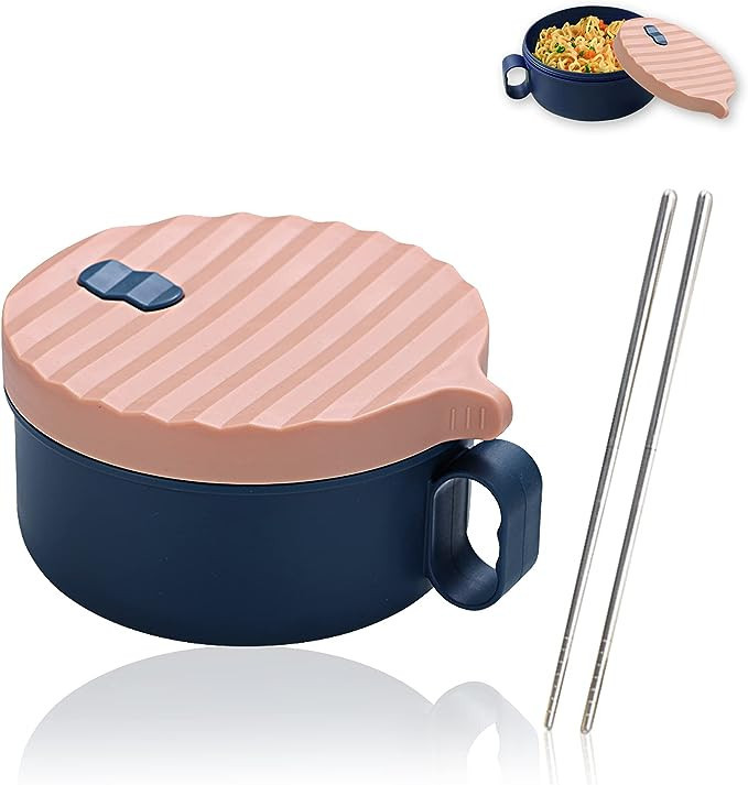 Microwave Ramen Bowl Set Noodle Bowls And Chopsticks With Lid, Microwave Safe Ramen Cooker Noodle... | Amazon (US)