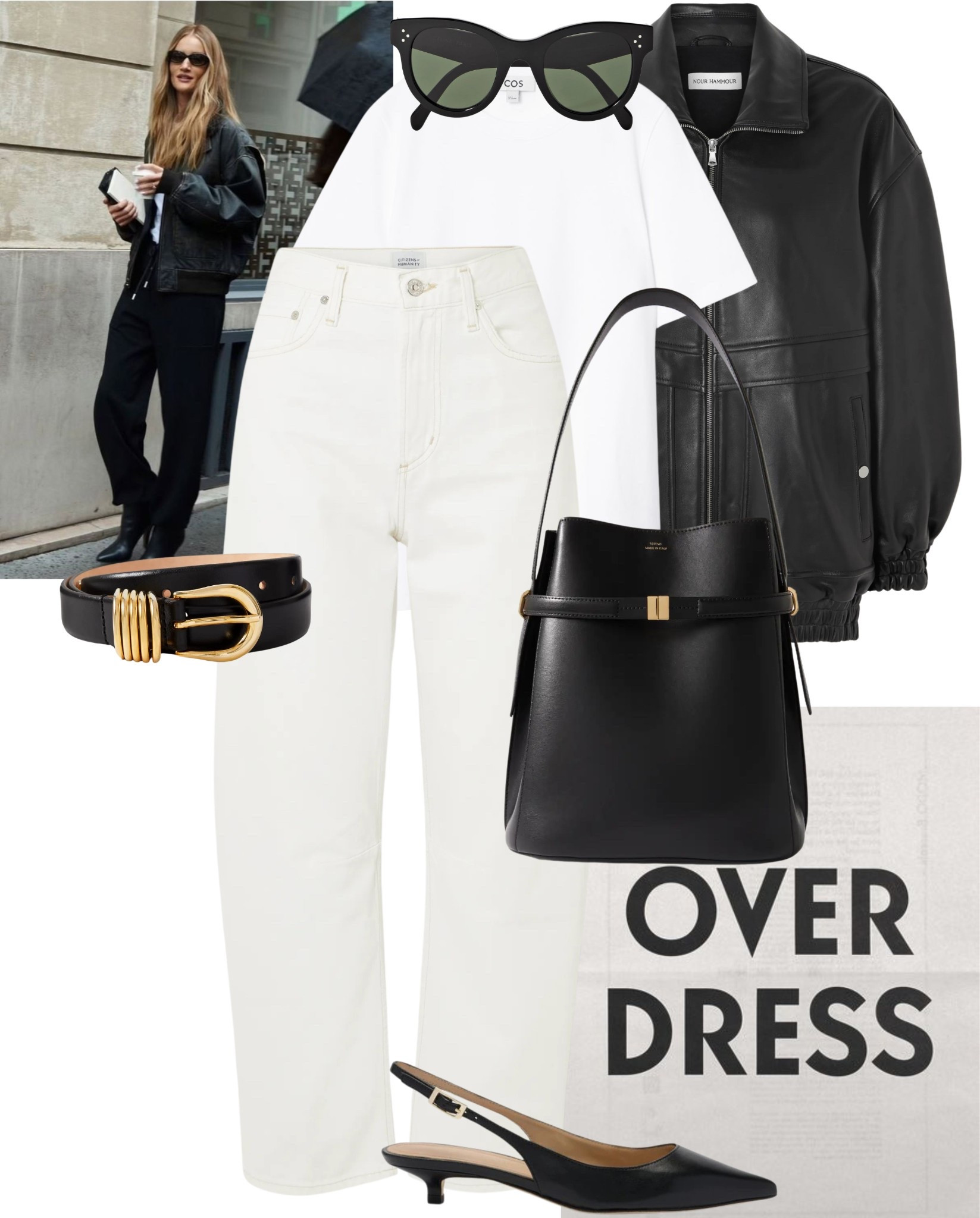 Outfit Ideas For… White Jeans + Leather Jacket 

Summer | spring | bag | belt | leather jacket | heels | lunch outfit | March | NAP 

#LTKsummer #LTKuk #LTKspring
