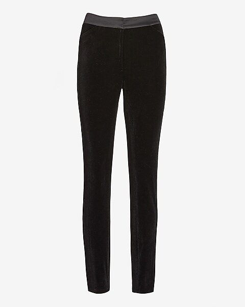 High Waisted Velvet Skinny Tuxedo Pant | Express