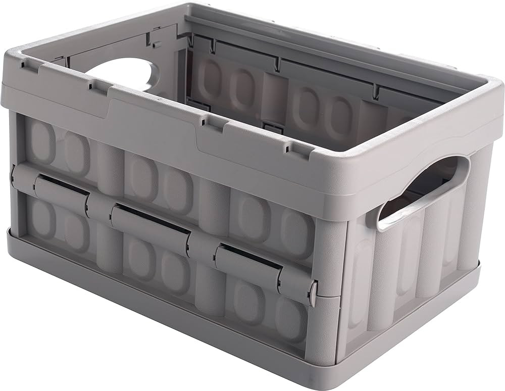 Collapsible and Foldable Plastic Storage Bins Containers. Stackable Organizer Storage Box and Uti... | Amazon (US)