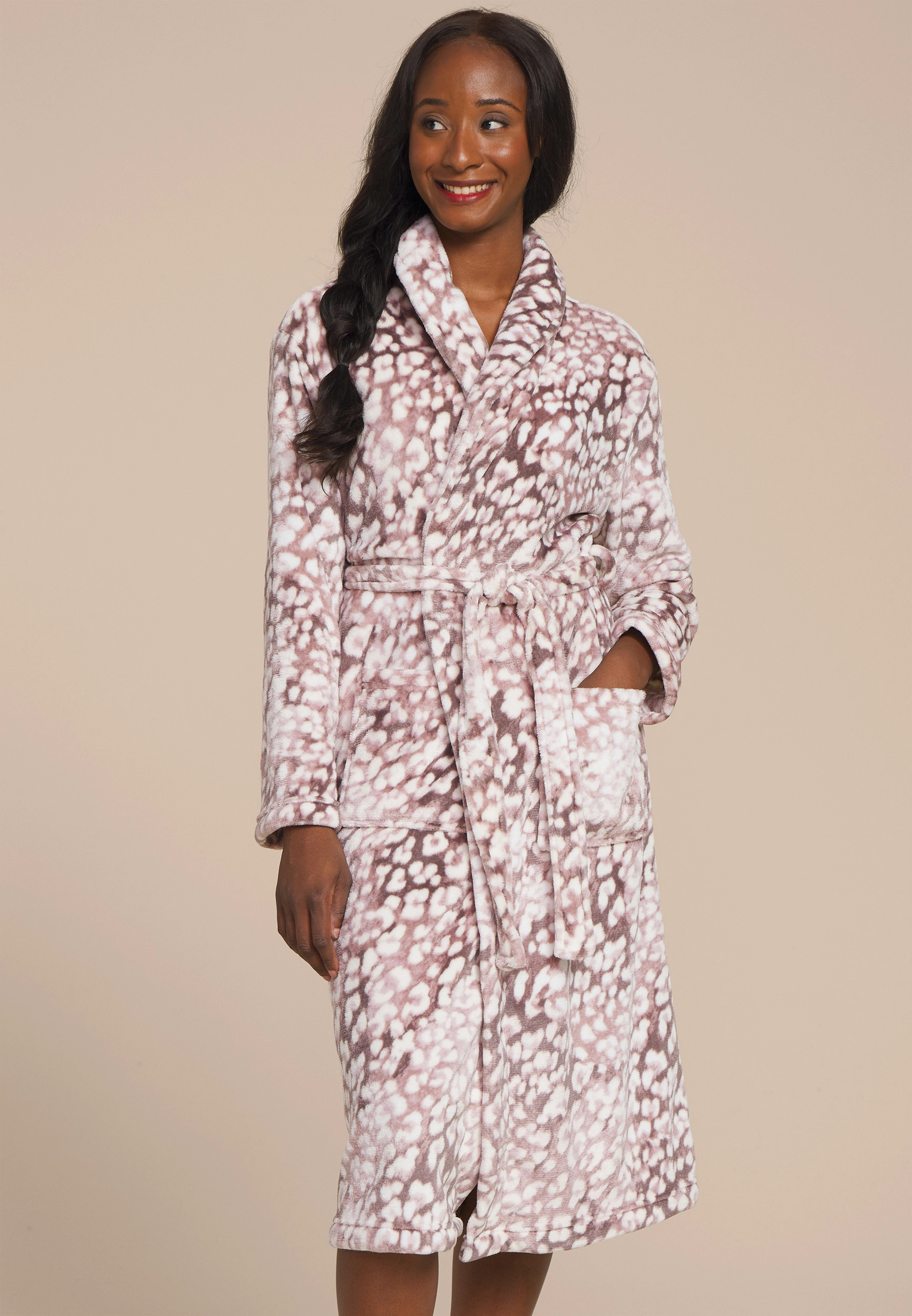 Maurices Plus Size Women's Animal Plush Long Robe | Maurices