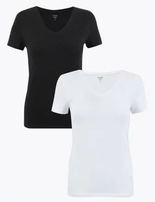 2 Pack Cotton Fitted T-Shirts | Marks & Spencer (UK)