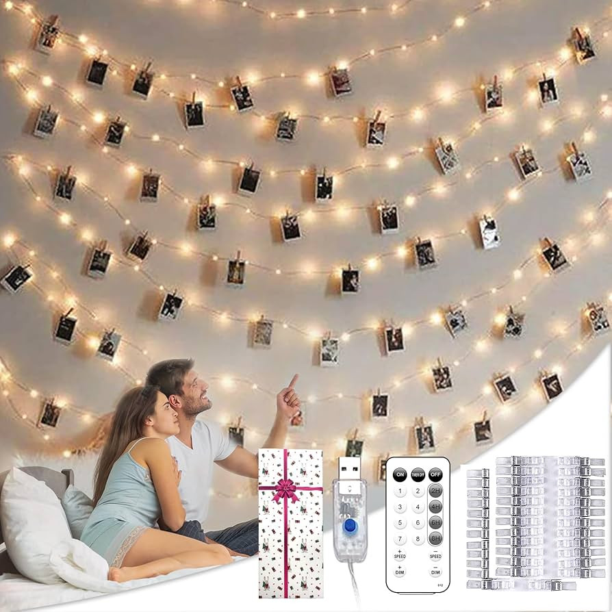 Teen Girl Gifts Trendy Stuff: 40FT 120LED Photo Clip String Light - Fairy Lights for Teen Room do... | Amazon (US)