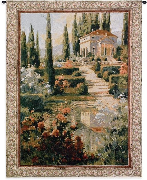 Tuscany Estate | Woven Tapestry Wall Art Hanging | Italian Villa Country Garden | 100% Cotton USA... | Amazon (US)