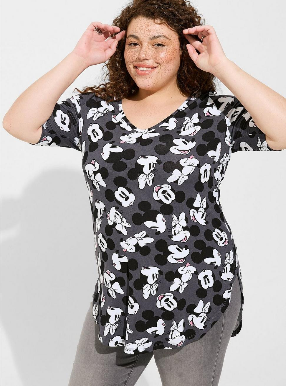 Favorite Tunic - Super Soft Disney Mickey & Friends Grey | Torrid (US & Canada)
