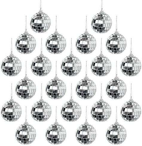 Mirror Disco Ball, 24Pcs 2 Inch Party Christmas Xmas Tree Ornament Hanging Disco Ball for Home De... | Amazon (US)