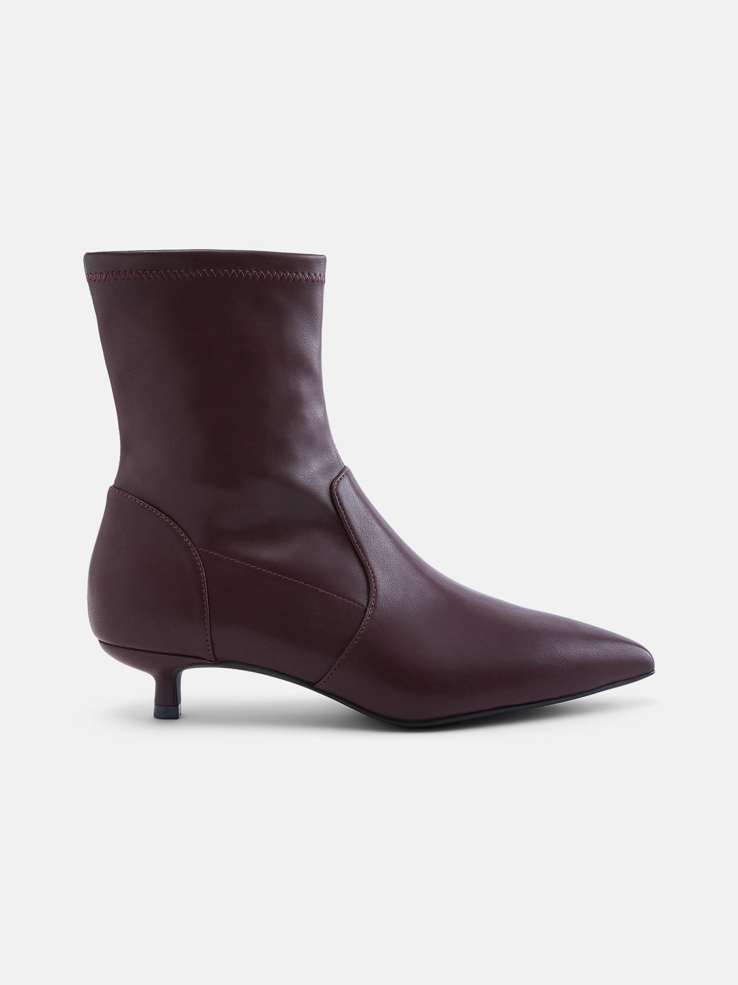 Scenario Women's Stretch Kitten Heel Faux Leather Booties | Walmart (US)