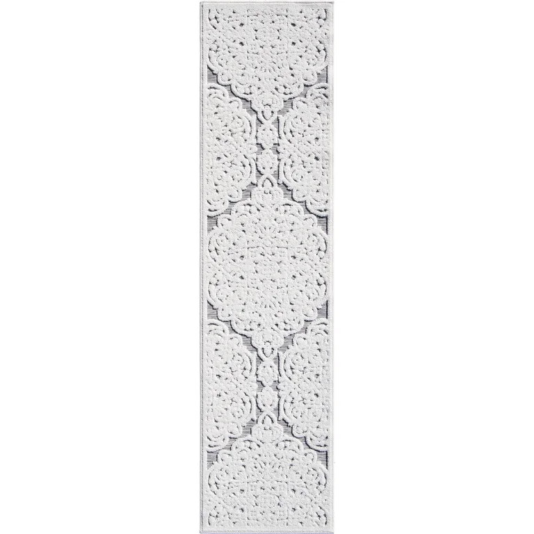 My Texas House Dahlia Indoor- Outdoor, Floral Medallion, Area Rug, Natural, 2' x 7' Runner | Walmart (US)