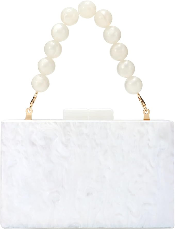 Oweisong Women Acrylic Clutch Purse Formal Wedding Evening Handbag Marble Party Shoulder Crossbod... | Amazon (US)