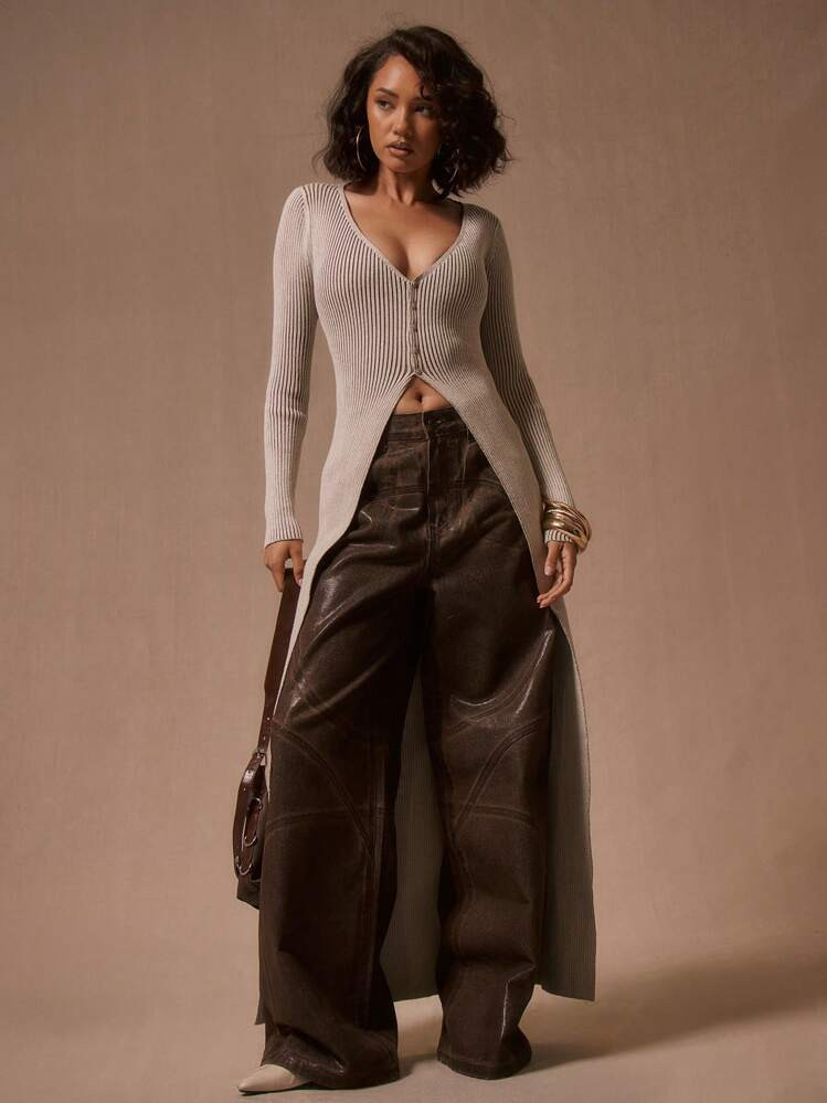 MUSERA Longline Button Up Cardigan, Spring Y2K 90's Casual Cute Spring Summer Airport Holiday Fal... | SHEIN