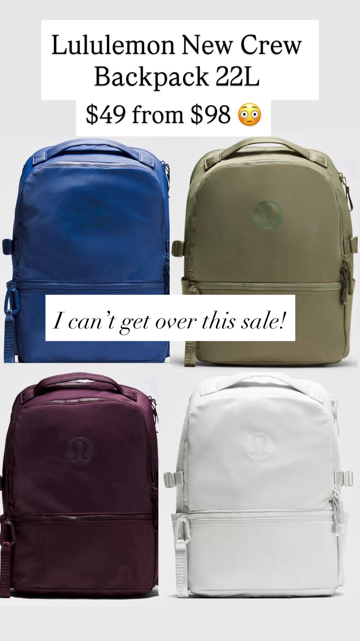 Lululemon backpacks are $48 from $98!!!

#LTKGiftGuide #LTKSaleAlert