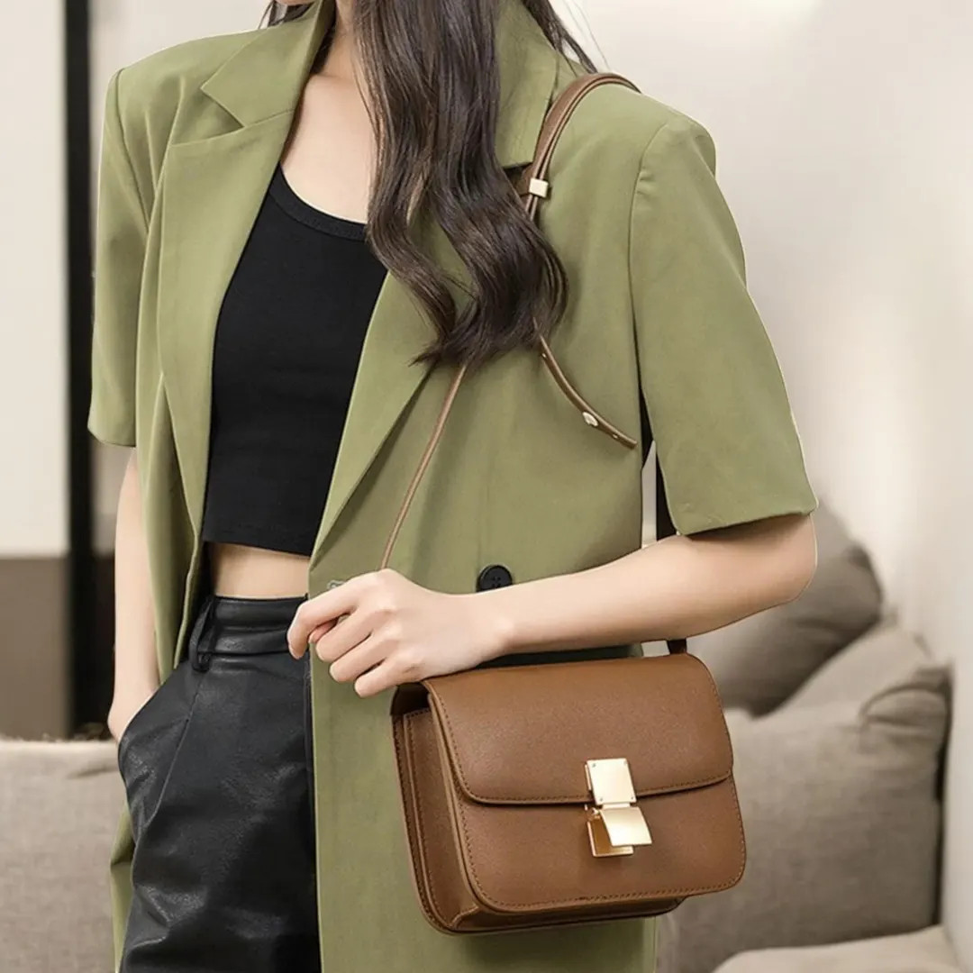 Genuine Leather Crossbody Bag – Black Shoulder Purse, Trendy Small Handbag, Luxury Designer Min... | Etsy (US)