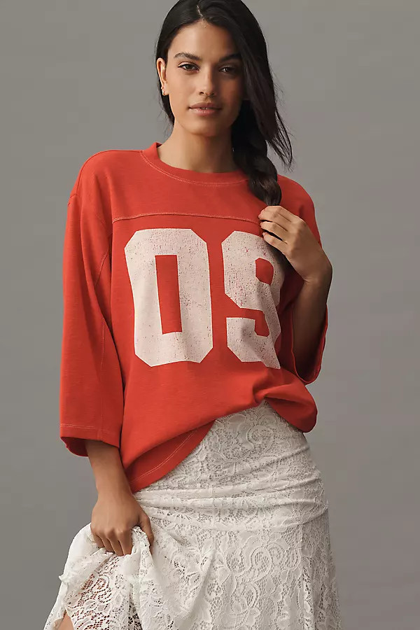 Pilcro 3/4 Sleeve Varsity Tee | Anthropologie (US)