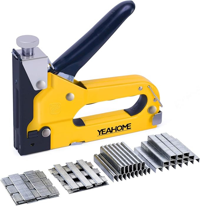 Upholstery Staple Gun Heavy Duty, YEAHOME 4-in-1 Stapler Gun with 4000 Staples, Manual Brad Naile... | Amazon (US)