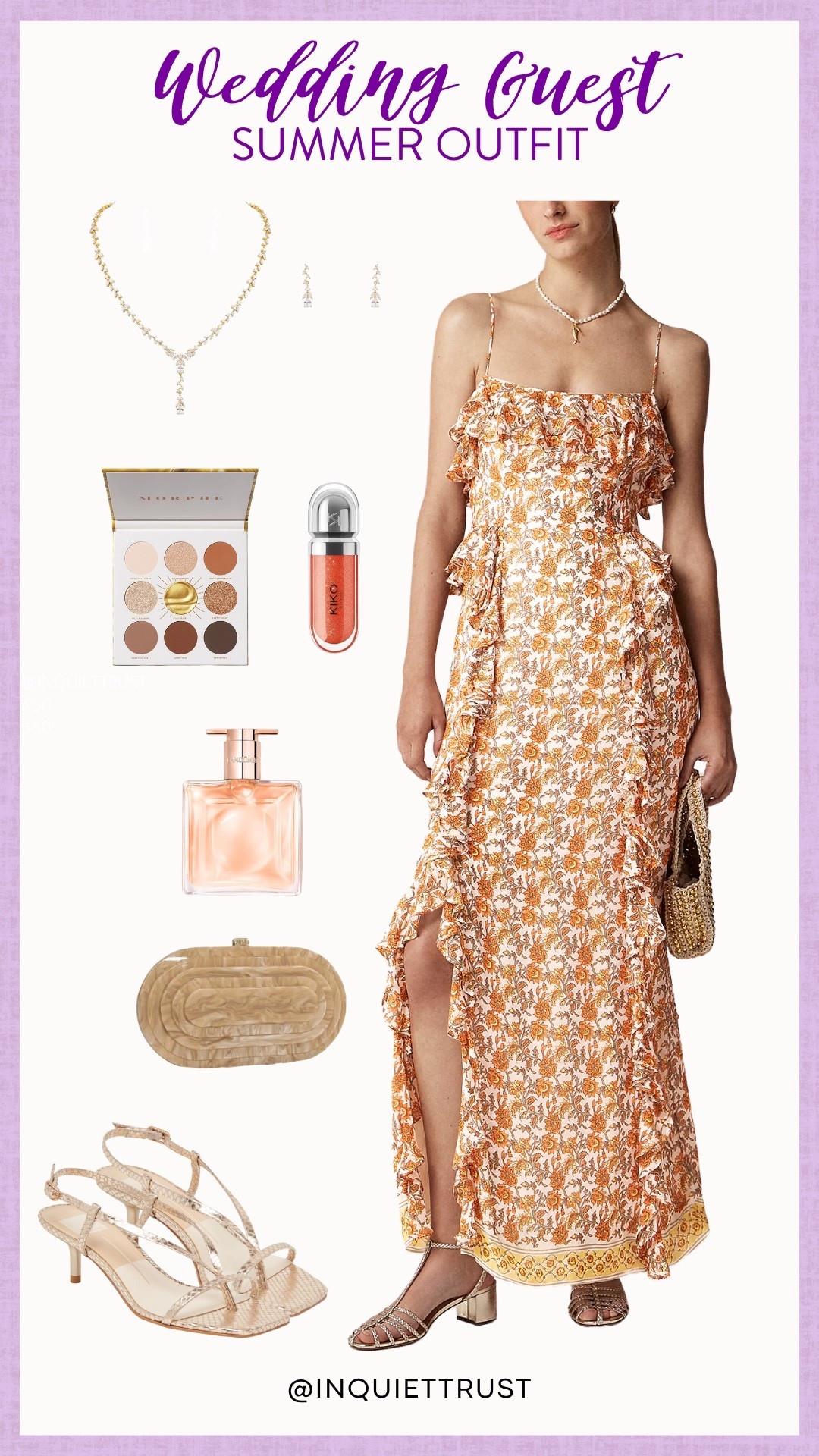 When the invite says "summer casual," this is the vibe! Comfortable enough to mingle, stylish enough to turn heads. Loving how this easy-breezy dress pairs with simple accessories for a chic wedding guest look. That perfume is also a must for warm nights! 
#weddingguestlook #outfitinspo #partydress #formalwear

#LTKStyleTip #LTKWedding #LTKSeasonal
