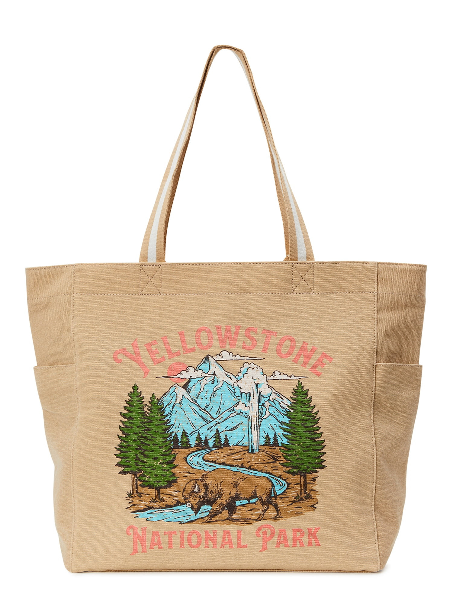 National Parks Women's Canvas Tote Handbag - Yellowstone, Cafe Au Lait | Walmart (US)