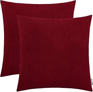 HWY 50 Dark Wine Red Burgundy Throw Pillow Covers Set 18x18 Inch for Couch Sofa Bed Bedroom Livin... | Amazon (US)