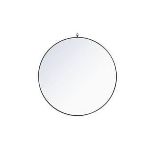 Large Round Black Modern Mirror (42 in. H x 42 in. W)-WM8128Black - The Home Depot | The Home Depot