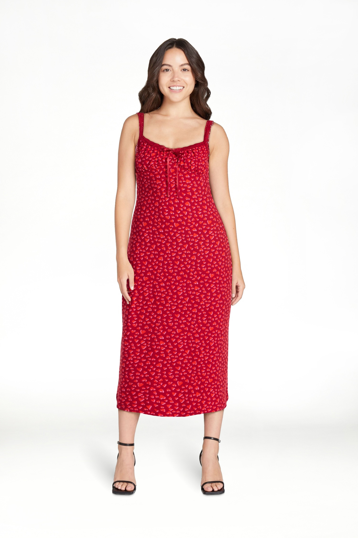 No Boundaries Lace Strap Midi Dress, Women's XXS-XXL | Walmart (US)