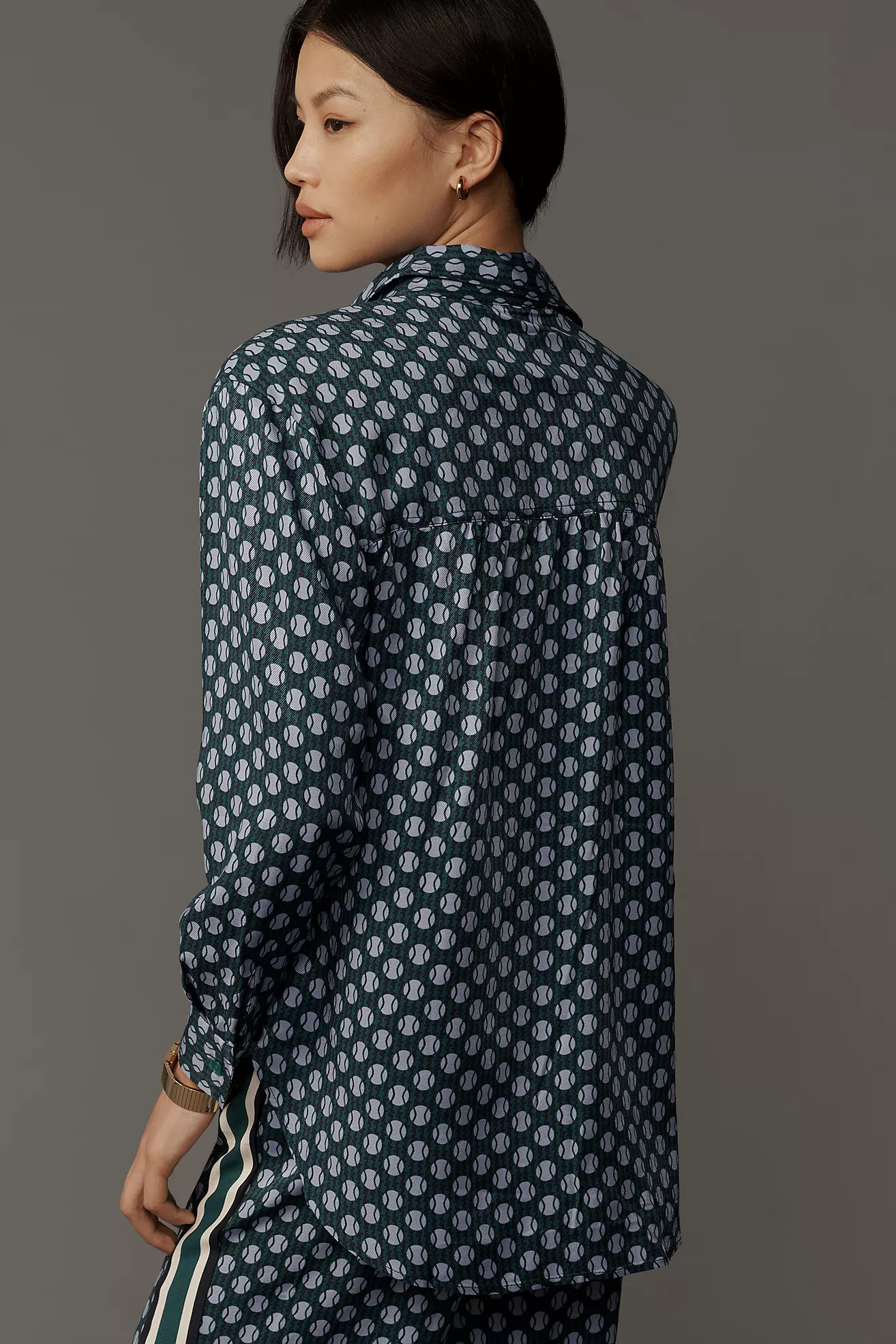 Maeve Silky Shirt Blouse | Anthropologie (US)