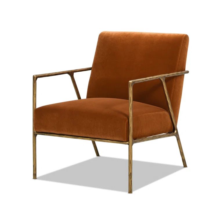 Ardelia Velvet Arm Chair in Burnt Orange | Wayfair North America