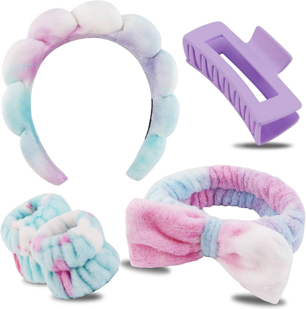 Chanaco Spa Headband, Makeup Headband with Wrist Bands, Hair Accessories for Washing Face and Tee... | Amazon (US)