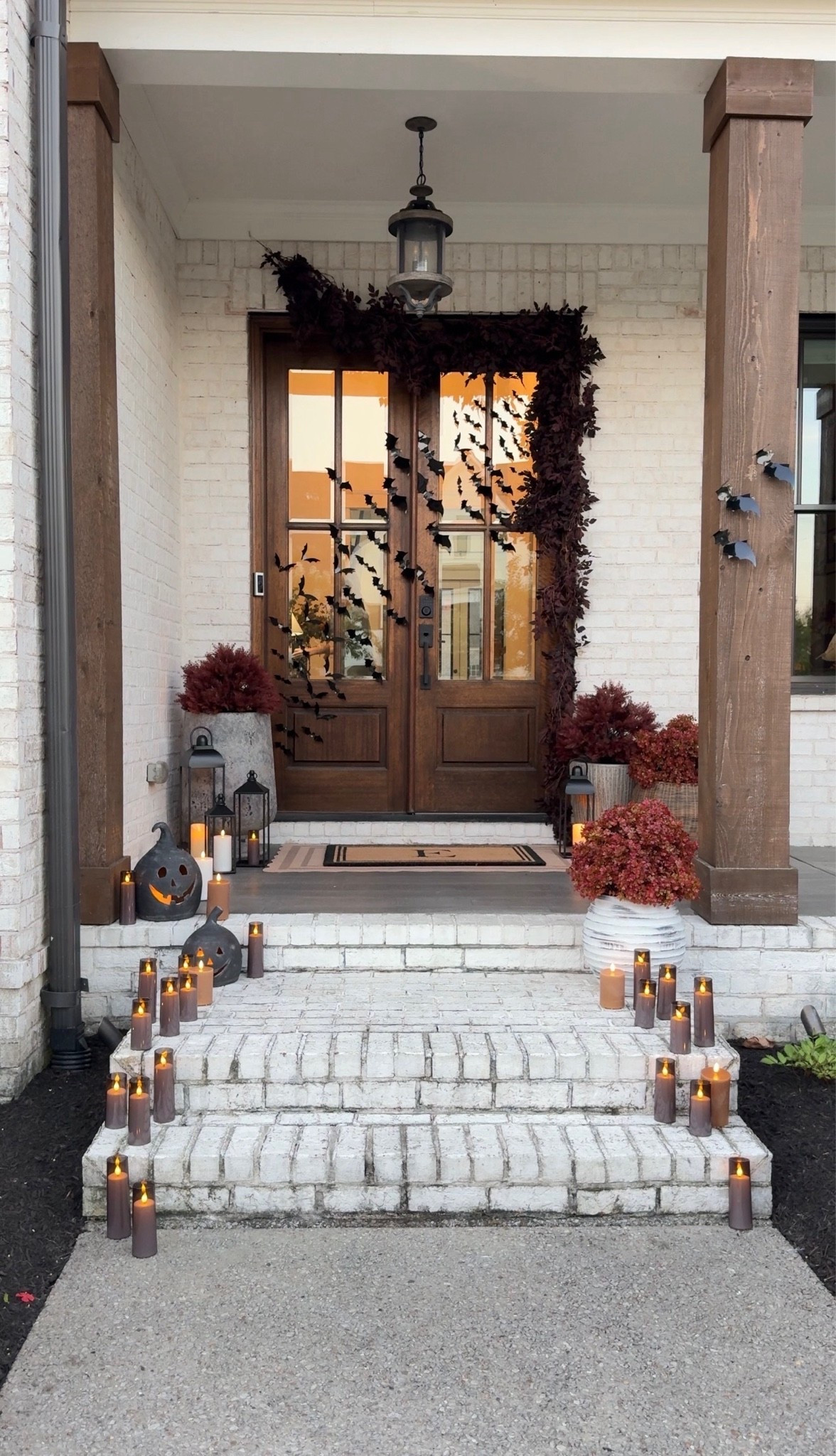 #ad Halloween but make it chic.
1. Not gonna lie I’ve never received more compliments in one day in my life. Every person that walked by said something about my Halloweeny porch
2. Don’t just hang your garland straight across, swoop it to create a more dramatic look.
3. Light it up, honey all of these candles create such a fabulous ambiance for your front porch and those terracotta pumpkins are to die for
•
•
•
@Wayfair   #Wayfair #Wayfairpartner #halloweendecor #falldecorations
#liketkit


Outdoor decor, fall decor, Halloween porch, Halloween outdoor, Wayfair finds, Halloween decor, chic finds, porch decor, holiday decor, holiday porch, planters, faux plants, faux florals, outdoor lighting

#LTKHome #LTKSeasonal #LTKOver40