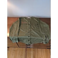 Boy Scouts Long Sleeve Shirt, 1970's, Army Green, Collarless, Vintage, Sustainable Fashion | Etsy (US)