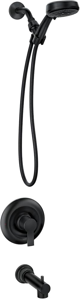 Moen Meena Matte Black Single Handle Modern Tub and Shower Faucet with Handshower, Valve Included... | Amazon (US)