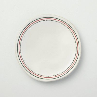 Holiday Stripes Stoneware Appetizer Plate Red/Green - Hearth & Hand™ with Magnolia | Target