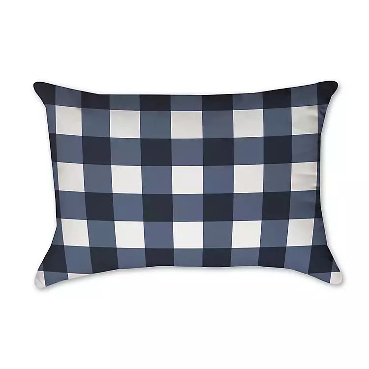 Navy and White Buffalo Check Accent Pillow | Kirkland's Home