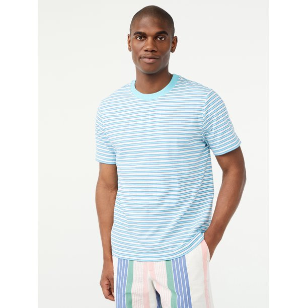 Free Assembly Men's Ringer Crewneck T-Shirt with Short Sleeves - Walmart.com | Walmart (US)