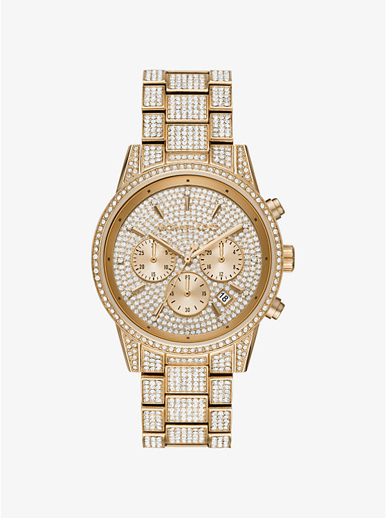 Bryant Pavé Gold-Tone Watch | Michael Kors CA