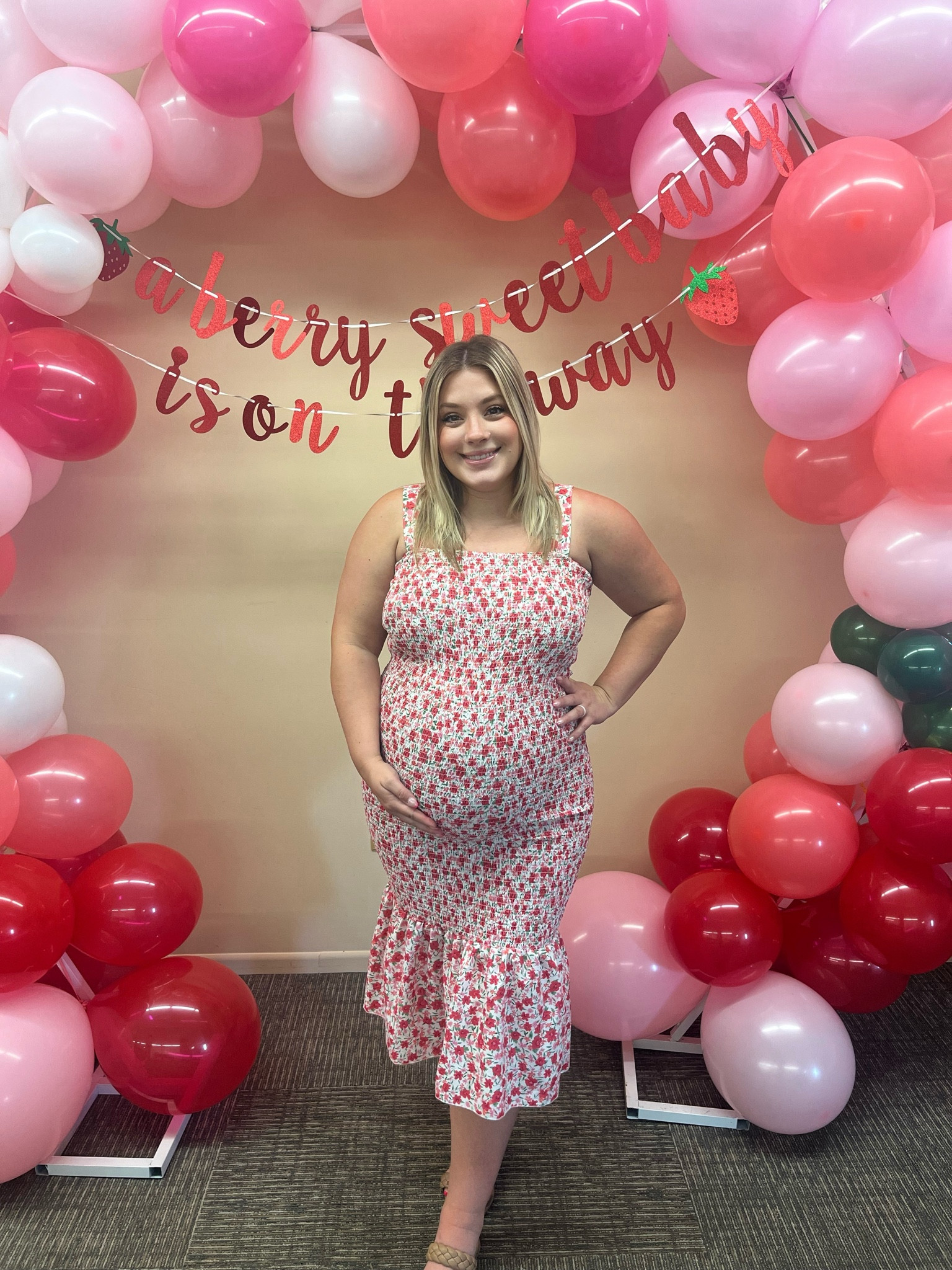 Baby shower dress 🍓

#LTKFindsUnder100 #LTKBump #LTKSeasonal
