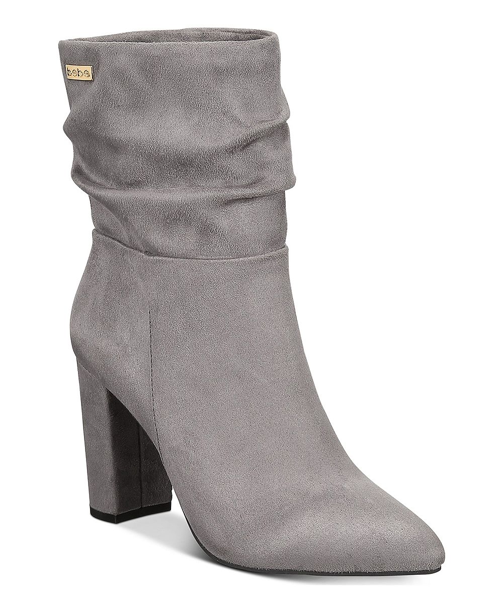 bebe Women's Casual boots Grey - Gray Savita Suede Bootie - Women | Zulily