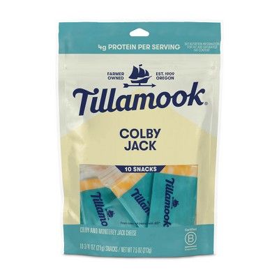 Tillamook Colby Jack Cheese Snack Portions - 7.5oz/10ct | Target