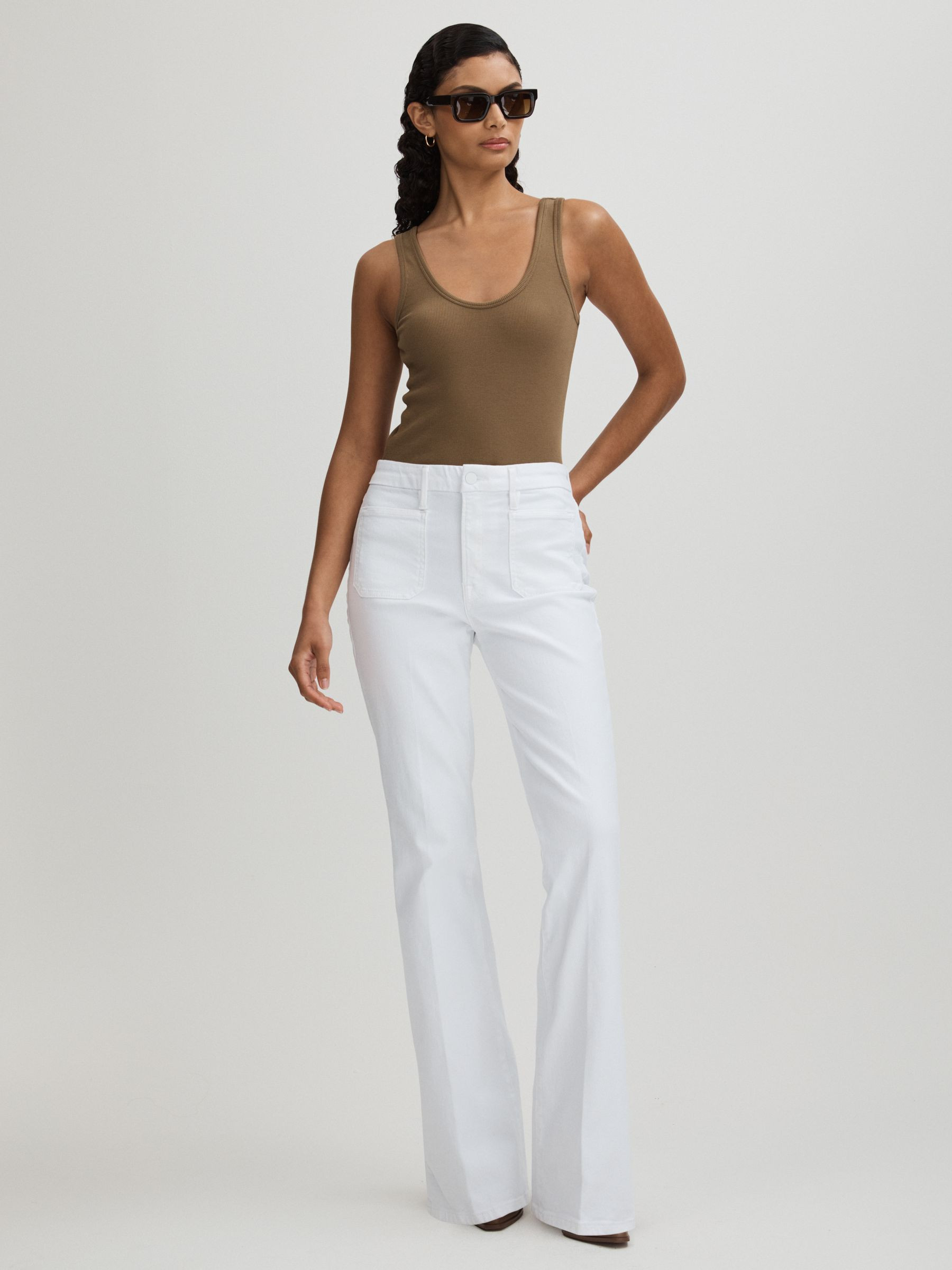 Reiss Good Classic Boot White Good American High Rise Bootcut Jeans | REISS | Reiss US