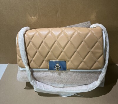 NWT Kate Spade Carry Smooth Quilted Flap Shoulder Bag,  Tiramisu Color | eBay US