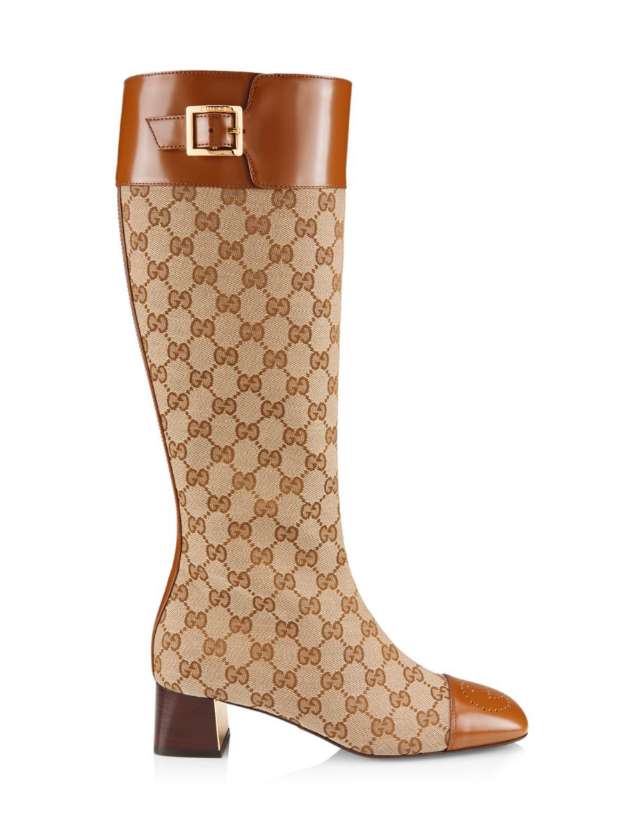 GG Canvas Knee-High Boots | Saks Fifth Avenue