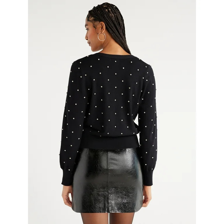 Scoop Women’s Long Sleeve Party Cardigan, Sizes XS-XXL | Walmart (US)