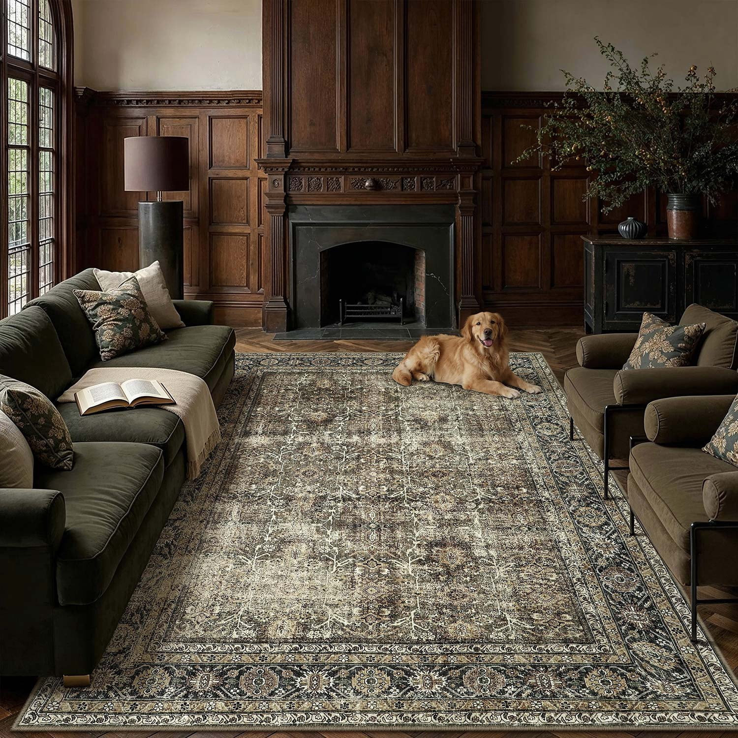BERTHMEER 9'x12' Large Area Rugs for Living Room Bedroom Vintage Traditional Rugs Machine Washabl... | Walmart (US)