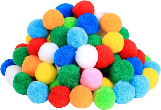 Very Large Assorted Pom Poms for DIY Creative Crafts Decorations, Assorted Colors (100Pack 2 Inch... | Amazon (US)