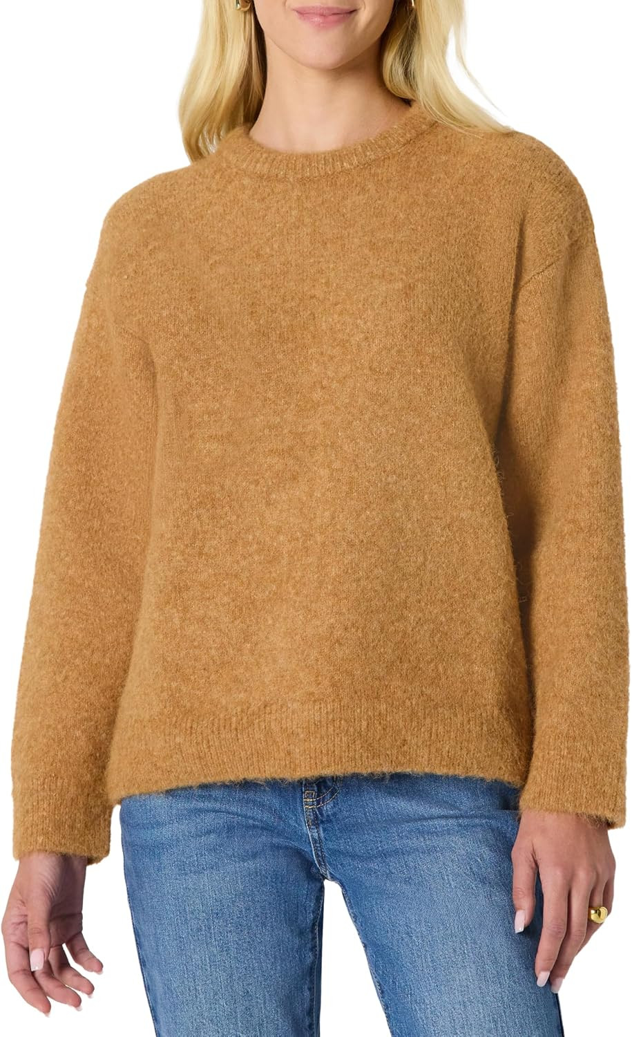 Amazon Essentials Women's Oversized-Fit Faux Mohair Crewneck Sweater | Amazon (US)