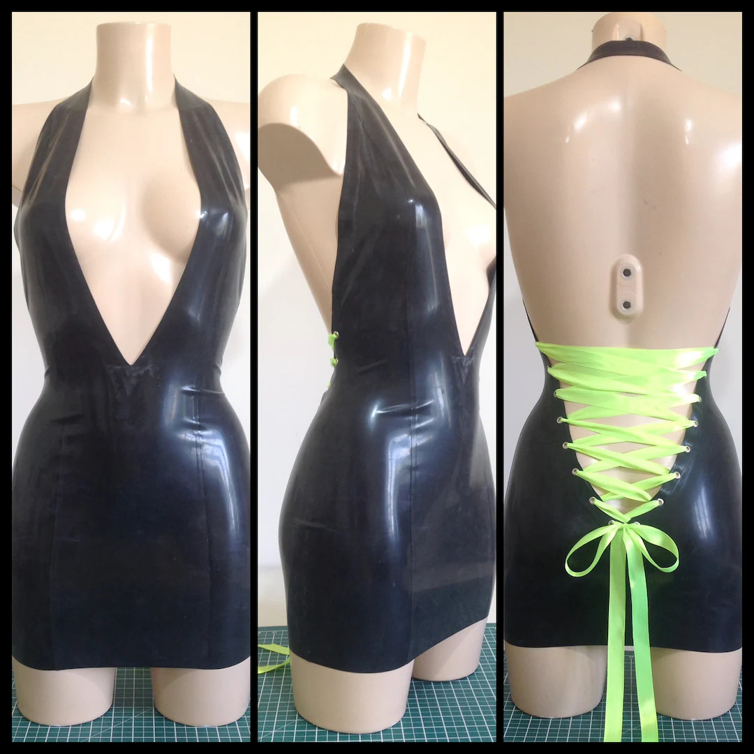 Latex Cheeky Low Back Dress - Etsy | Etsy (US)