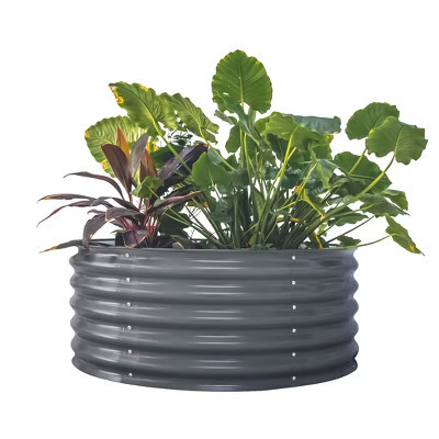 Vego Garden Wide Metal Outdoor Raised Garden Bed Modern Gray 42"x42"x17" | Target