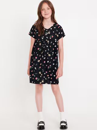 Loose Short-Sleeve Crepe Dress for Girls | Old Navy (US)