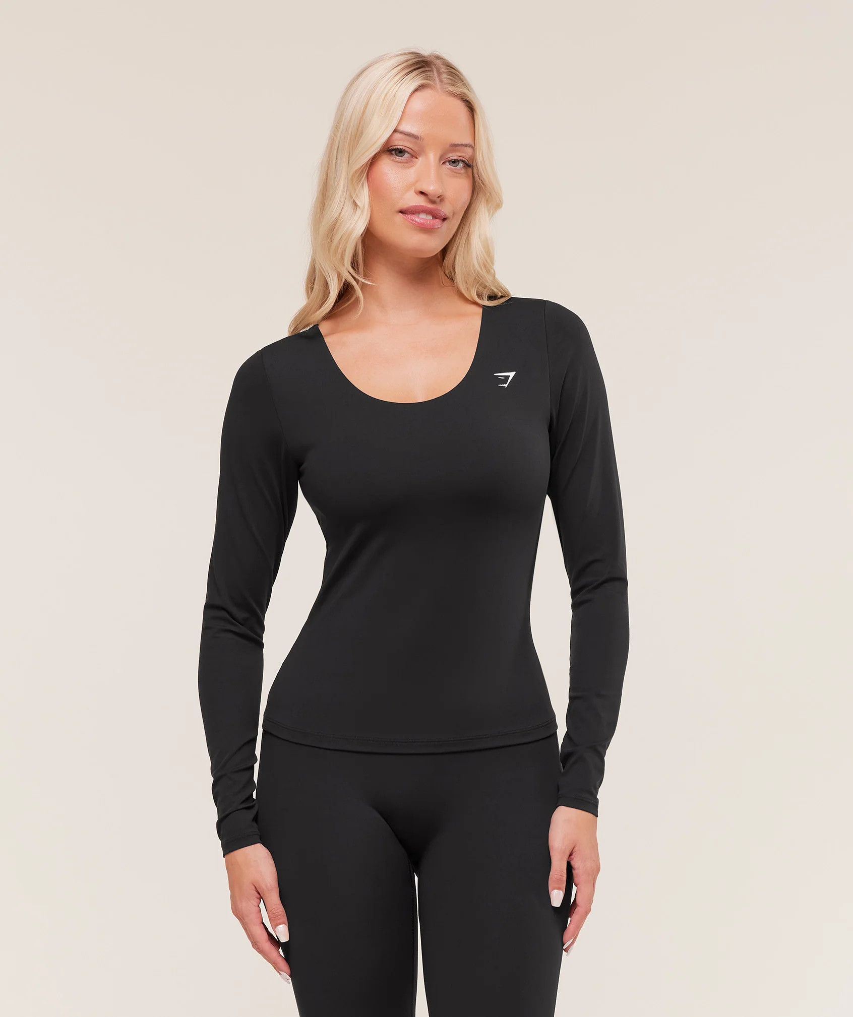 Gymshark Twist Back Long Sleeve Top - Black | Gymshark UK