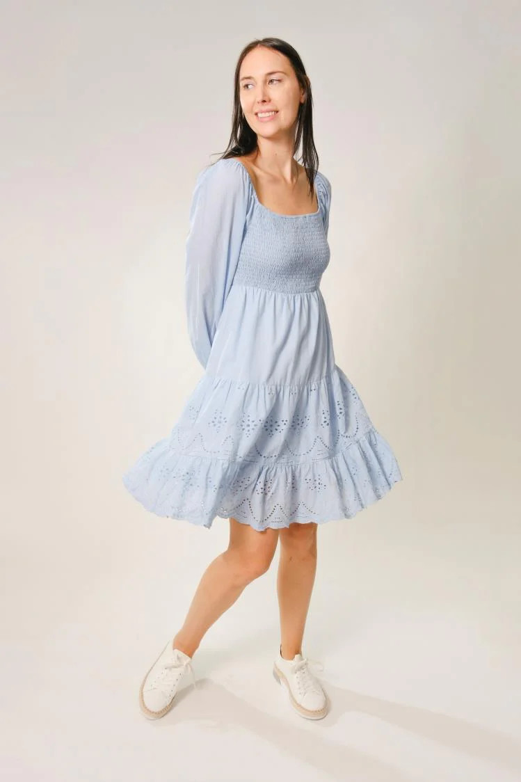 EYELET TRIM DRESS | Area Stars